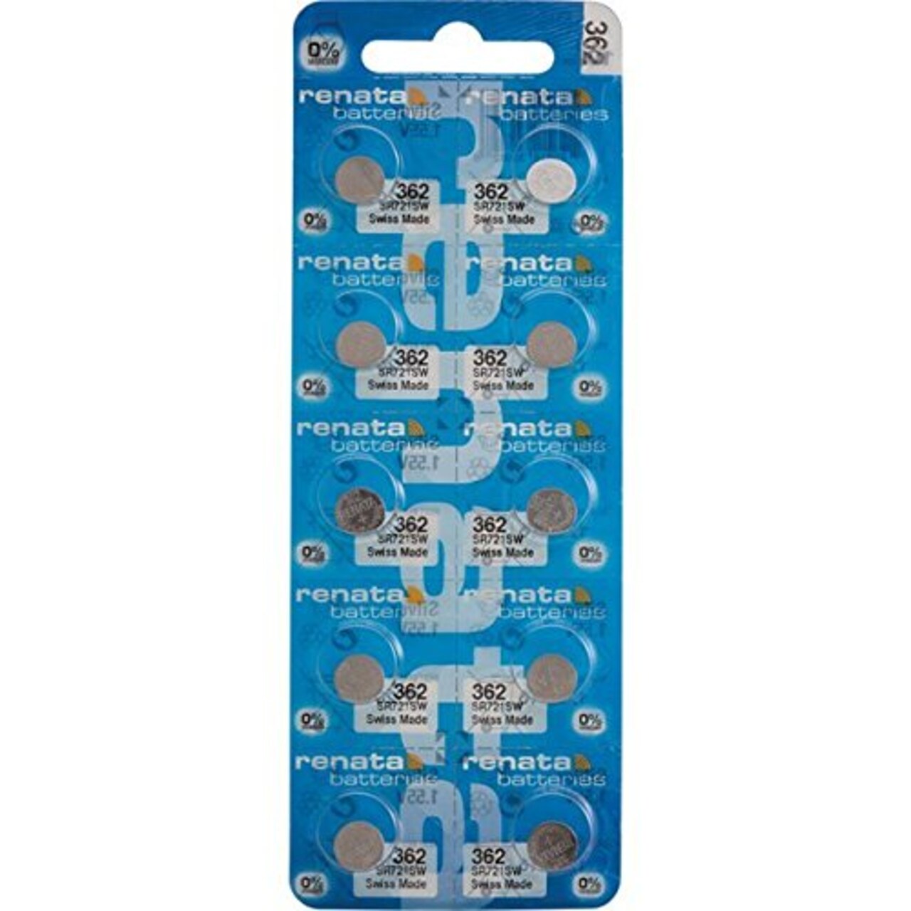 10 x Renata Swiss 362 Watch Batteries, 0% MERCURY equivilate SR721SW